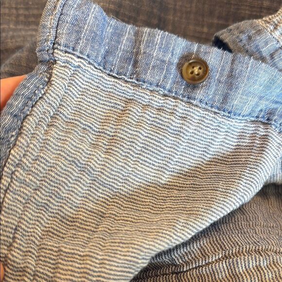 Aeropostale Blue Casual Button Down Shirt Lightweight Cotton Gauze size Small - Picture 6 of 9